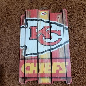 Kansas City Chiefs wood sign